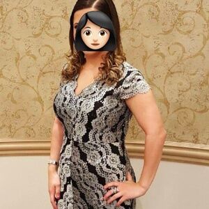 Evening gown - black and silver lace with sequin detail